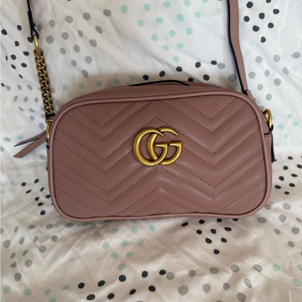 HIS LOSS, YOUR GAIN Gucci quilted mauve Crossbody bag